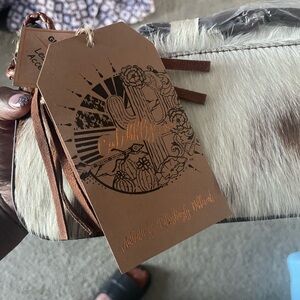 Cowhide Leather Crossbody with Brown Accents
